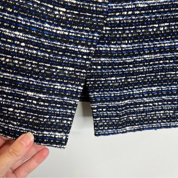 J Crew Factory Womens Size 4 Black Blue Tweed Pencil Skirt Preppy Career Wool - Picture 5 of 12